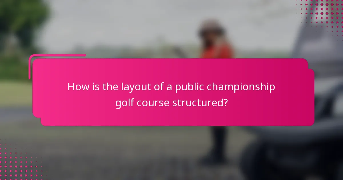 How is the layout of a public championship golf course structured?
