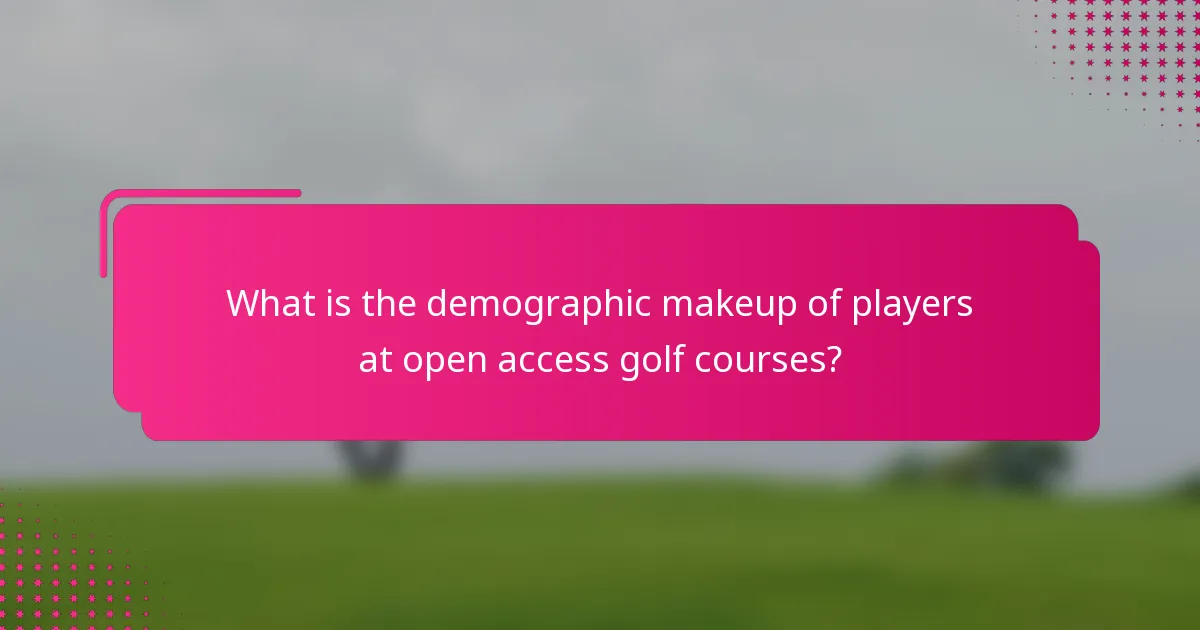 What is the demographic makeup of players at open access golf courses?